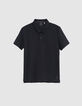 Polo negro de hombre con pinzas termoadhesivas DRY FAST-6
