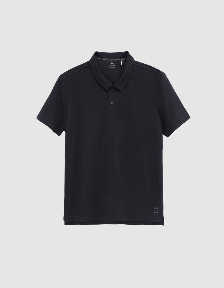 Polo negro de hombre con pinzas termoadhesivas DRY FAST-6