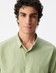 Chemise regular verte voile de coton bio Homme-4