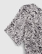 Cremeweißes Damenkleid mit Animal-Print-5