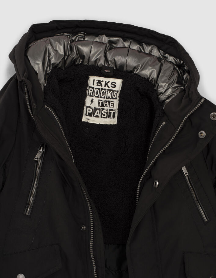 Parka 2 en 1 negra con plumas bronce niño - IKKS