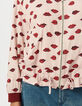 Blouson bomber rose satiné imprimé bouches Femme-4