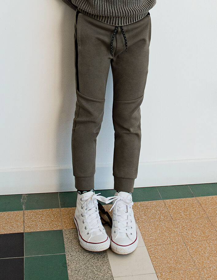 Boys’ khaki joggers with side braid
