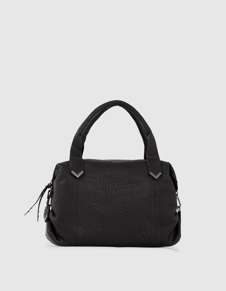 Bolso bandolera The Captain Bag military cuero negro mujer-1