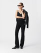 Jean flare noir taille haute Waterless Femme-1