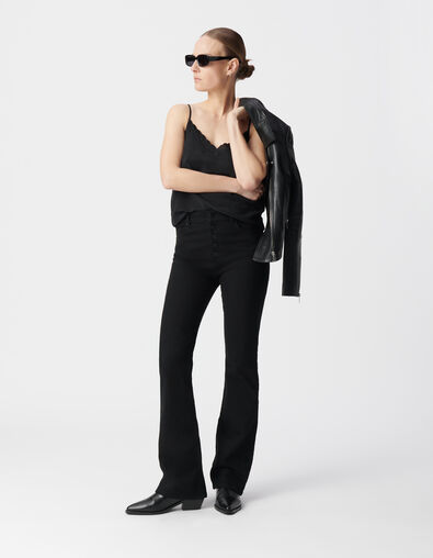 Jean flare noir taille haute Waterless Femme - IKKS