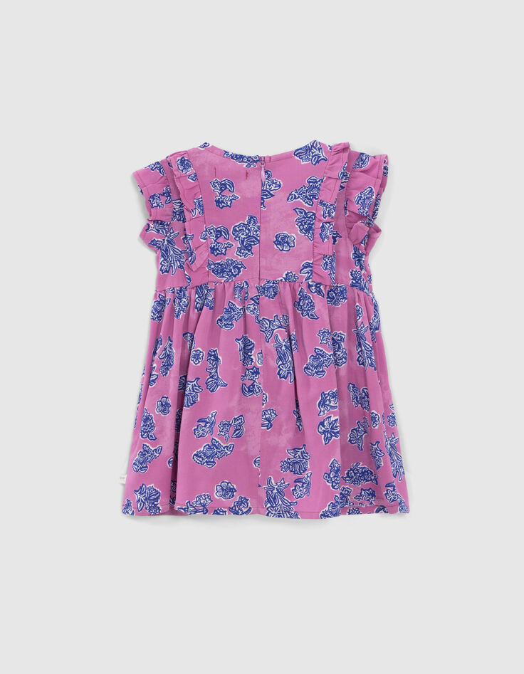 Baby girls’ mauve LENZING™ ECOVERO™ Indian floral dress-3