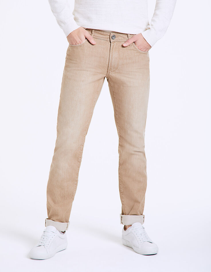 Men's beige Salvation slim jeans-3
