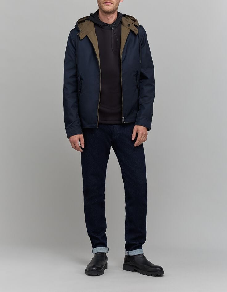 Blouson r&eacute;versible bleu navy et kaki Homme-1