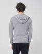Men’s grey marl cashmere hooded cardigan-3