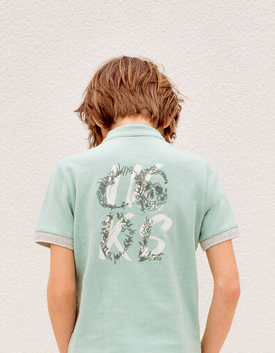 Polo aqua bio avec broderies dos garçon  - IKKS