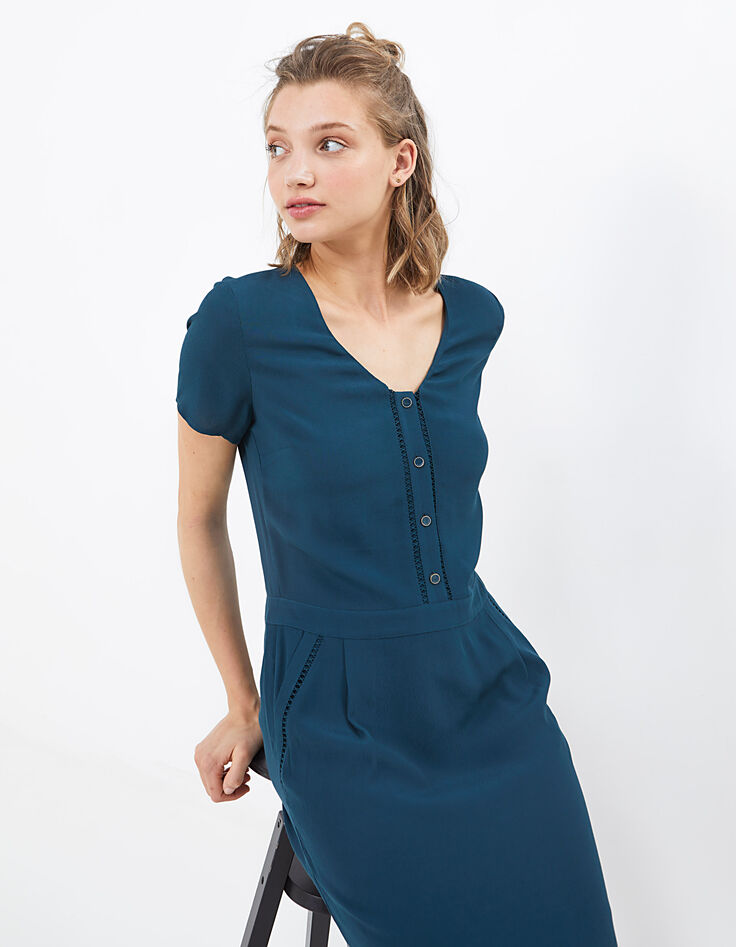 Robe vert pacifique à jours échelle I.Code-3 Robe vert pacifique à jours échelle I.Code-3