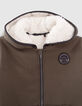 Kaki vest Sherpa binnenkant maxiprint rug jongens -2