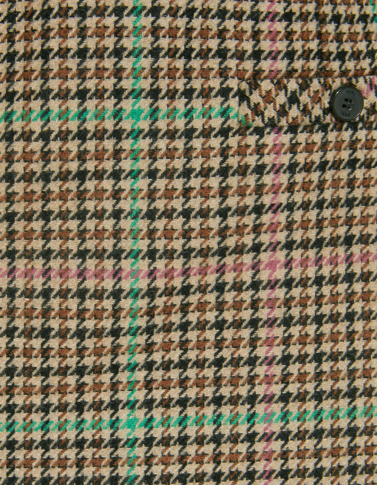 Robe bi-matière haut milano et jupe pied-de-poule femme-2