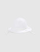 Sombrero blanco roto tira encaje bebé niña-1