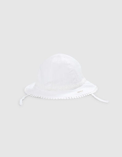 Sombrero blanco roto tira encaje bebé niña - IKKS