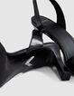 Dames sandalen met zwarte leren hak en elastische band-5