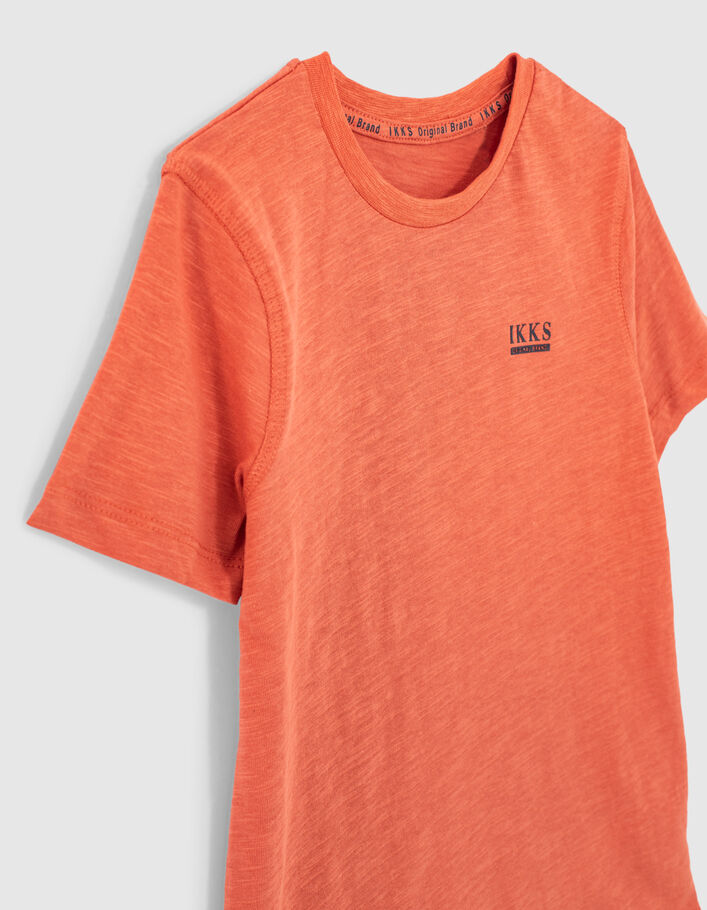 Korallenrotes Jungen-T-Shirt Essentiels aus Biobaumwolle - IKKS