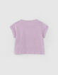 Lichtpaars cropped T-shirt met tekst meisjes-2