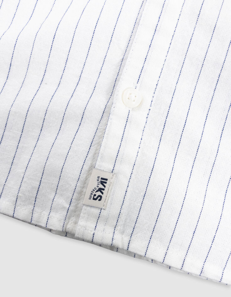Chemise crème motifs rayures maxi ancre garçon-7