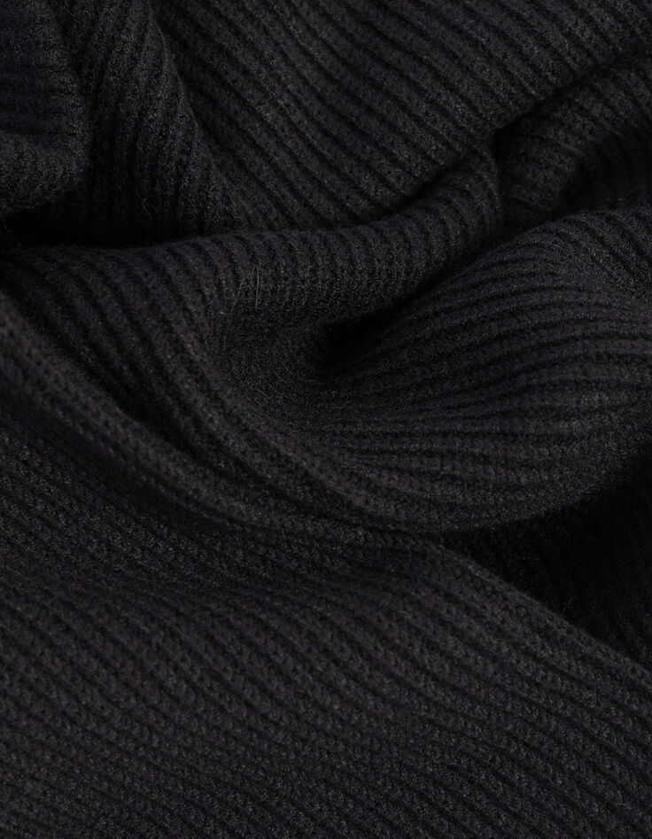 Jersey camionero negro punto acanalado mujer-7