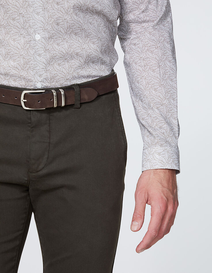 Men’s mocha leather belt with 2 loops-5