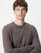 Pull gris tricot flamm&eacute; Homme-4