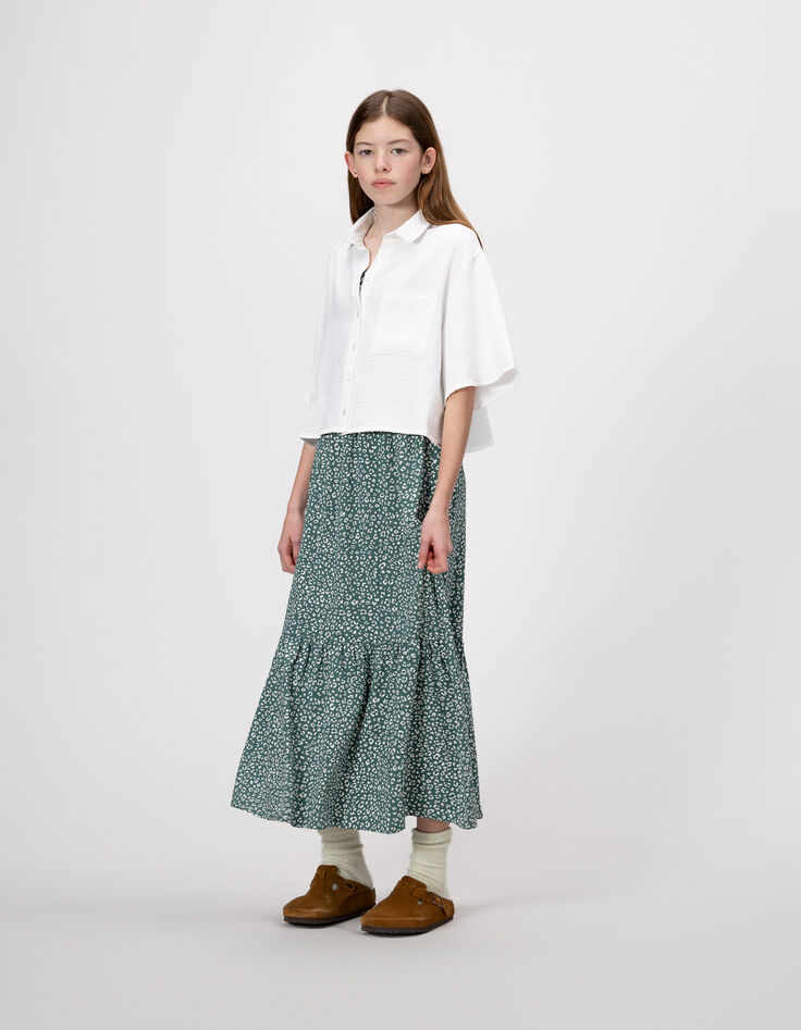 Chemise écrue froissée forme cropped fille-2