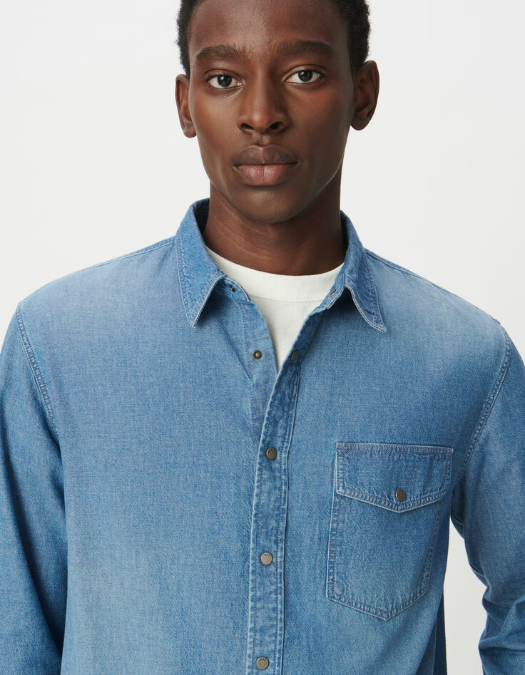 Chemise en jean regular bleu Homme-4 Chemise en jean regular bleu Homme-4