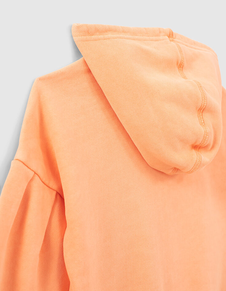 Girls’ apricot Campus-vibe hooded cardigan-5