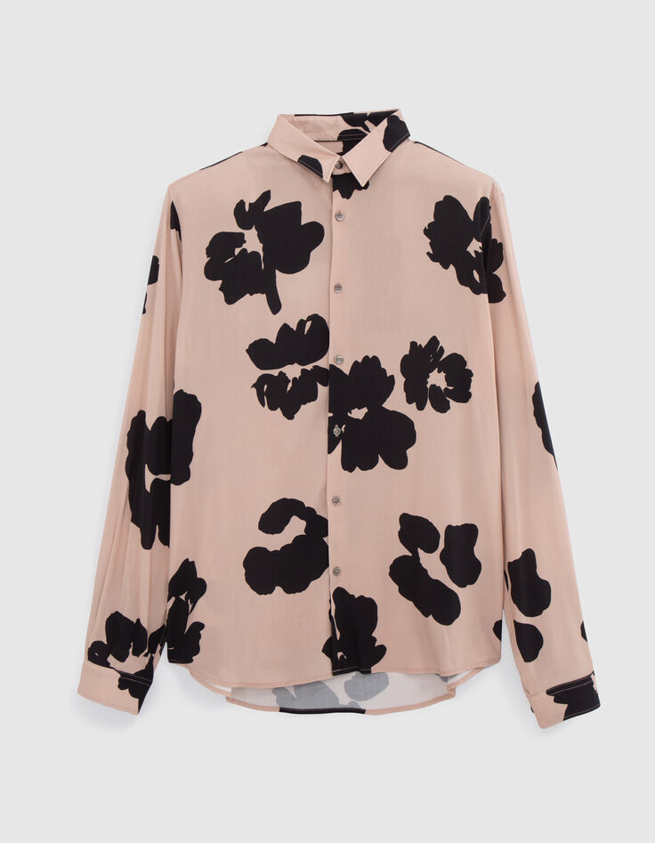 Puur Edition-Man's maxi gebloemd SLIM rozenhout overhemd-5 Puur Edition-Man's maxi gebloemd SLIM rozenhout overhemd-5