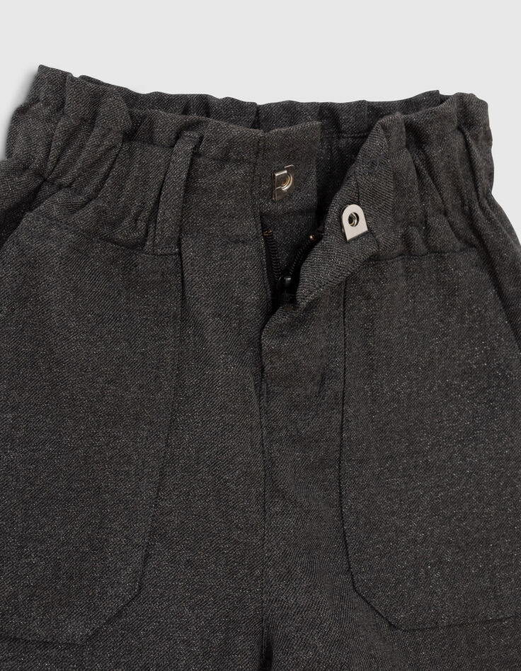 Antracietgrijze short glitters meisjes-7