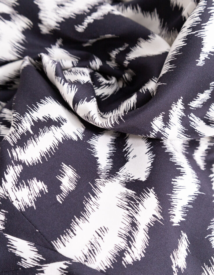 Women's black zebra print suit jacket-6