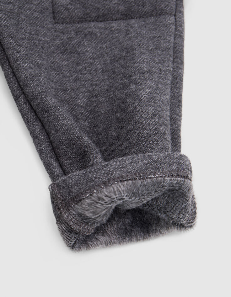 Pantalon gris ceinture bord-côte rayé bébé garçon-5