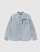 Blauw jeanshemd afneembare kap jongens-2