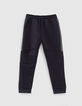 Boys’ dark navy sports joggers with side bands-4