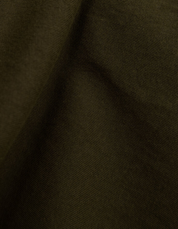 Tee-shirt encolure V kaki visuel t&ecirc;te de mort-6