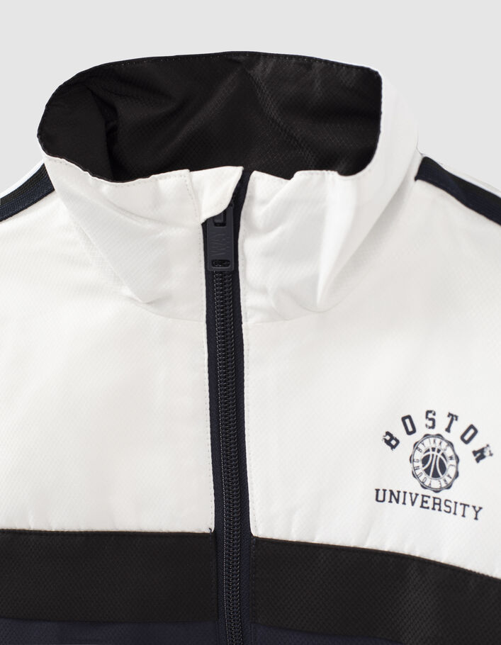 Boys’ navy, black, white nylon cardigan-4