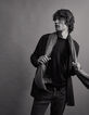 Cardigan noir tricot à col châle Homme-6