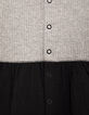 Baby girls’ mid-grey marl and black mixed-fabric dress-6