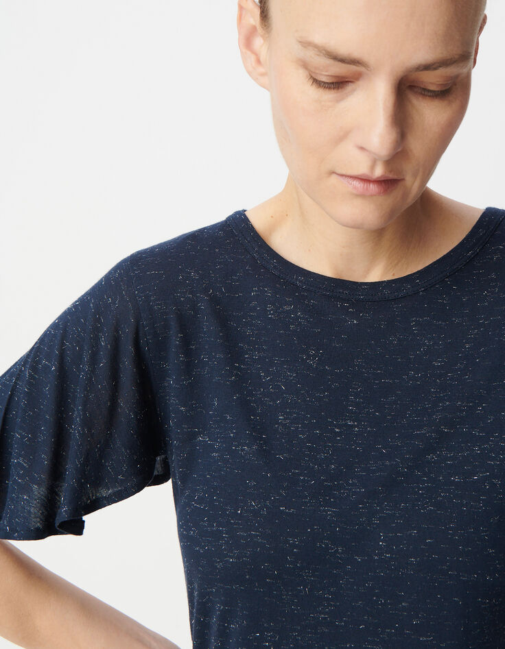 Tee-shirt marine maille lurex Femme-5 Tee-shirt marine maille lurex Femme-5