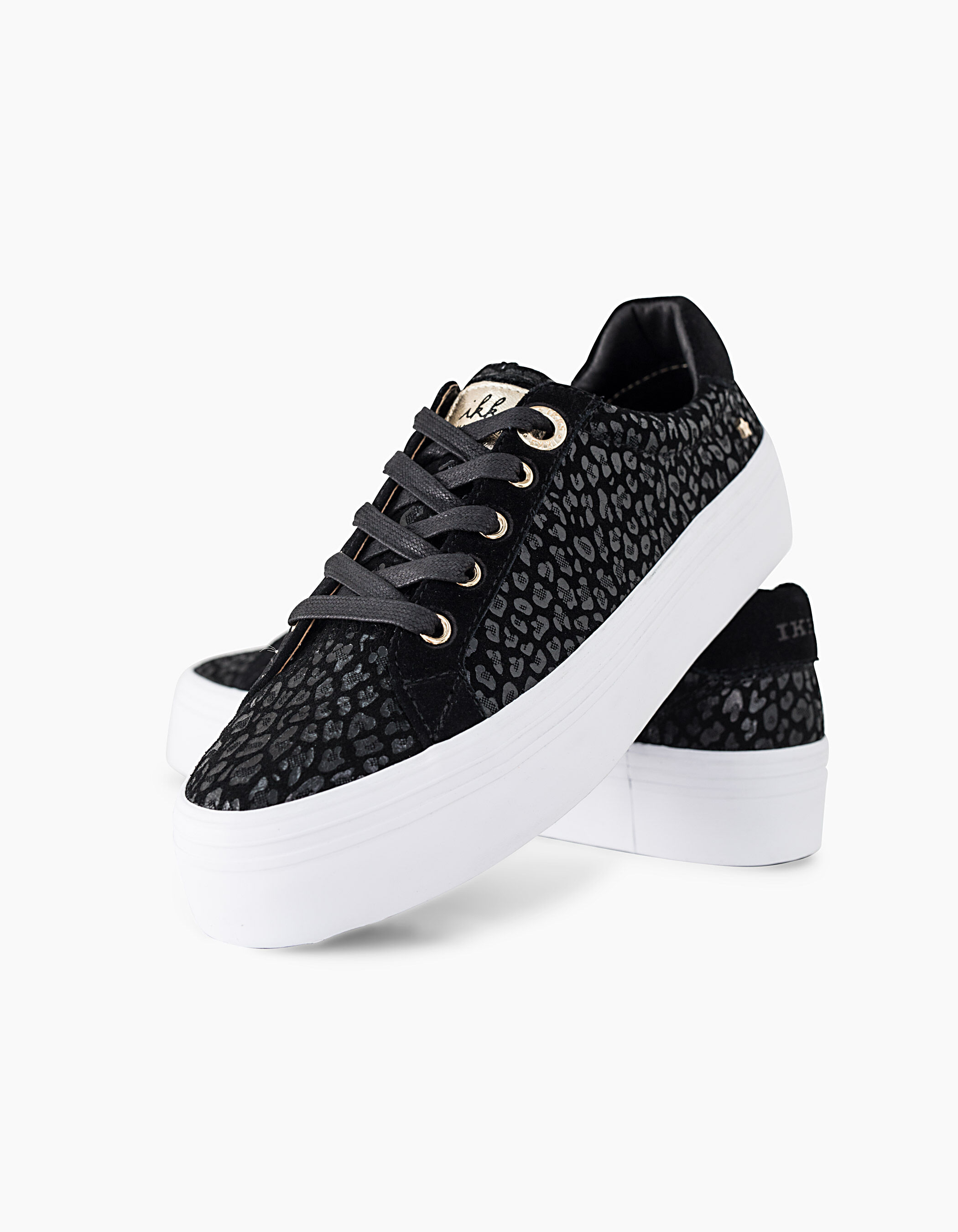 Girls leopard shop print trainers