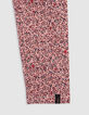 Rosa Leggings mit Blumendruck für Mädchen-5