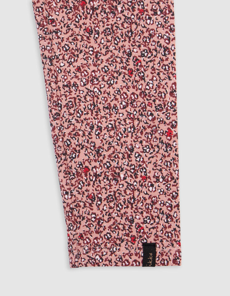 Rosa Leggings mit Blumendruck für Mädchen-5
