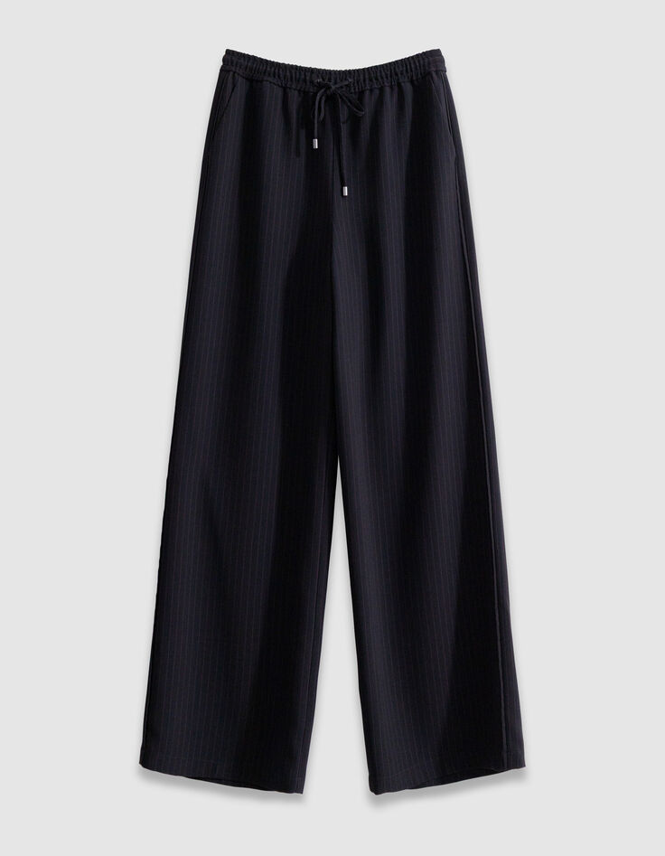 Zwarte krijtstreep tennisbroek Dames-6