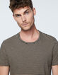 Men's beige with black stripes sailor T-shirt-4