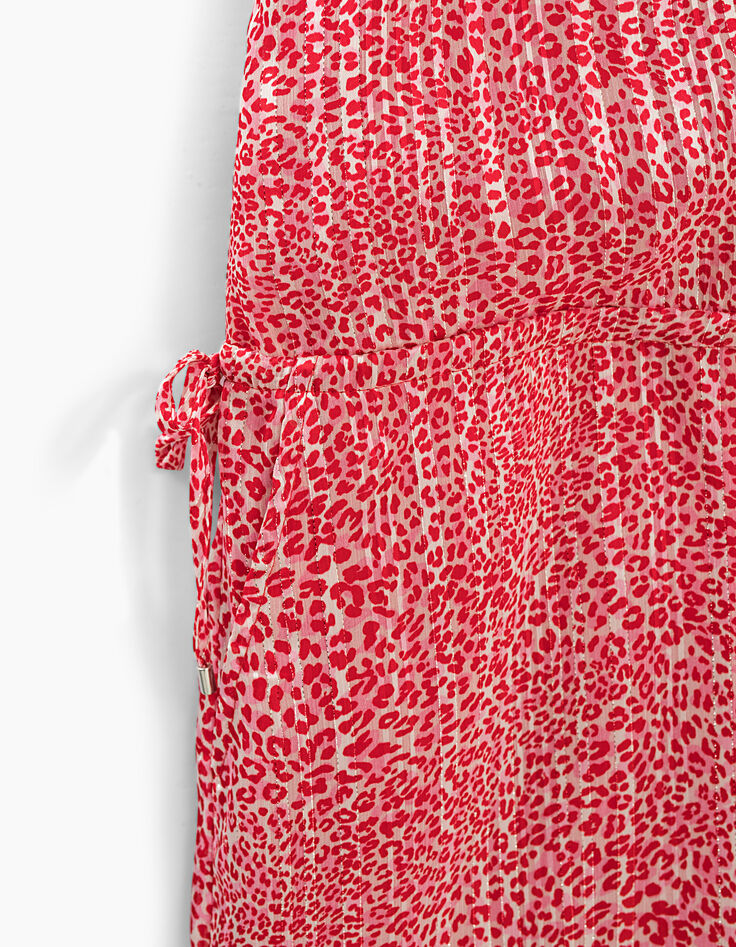 Jacquard leopard print strappy dress -2