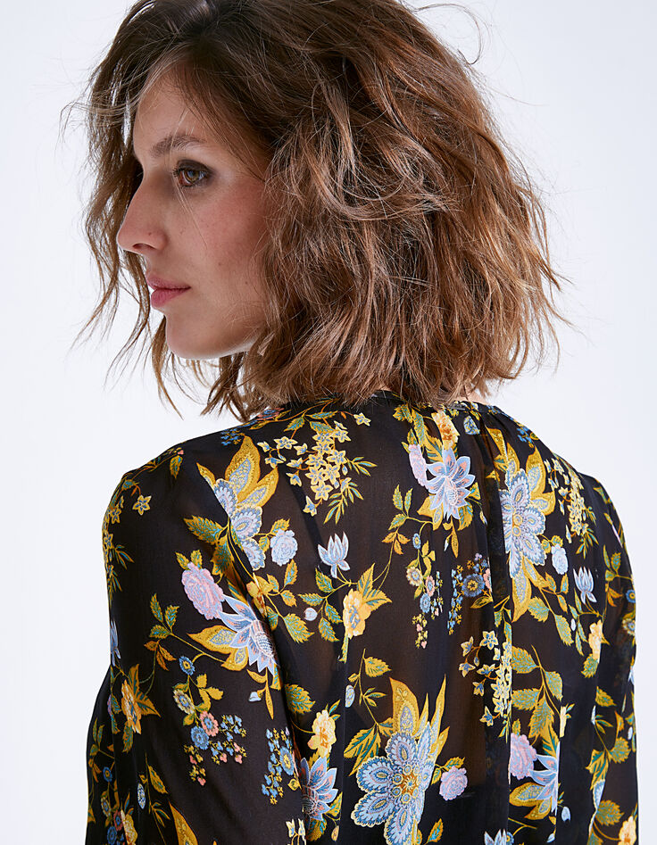 Blouse en voile floral femme-3