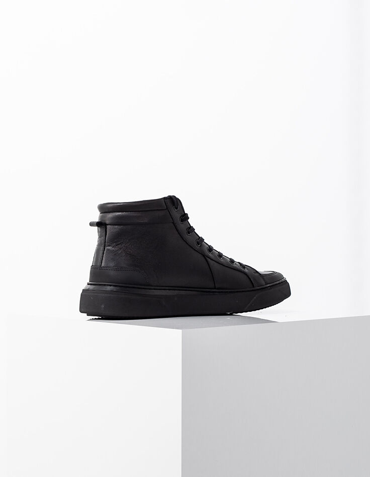 Zwarte leren sneakers Heren-6