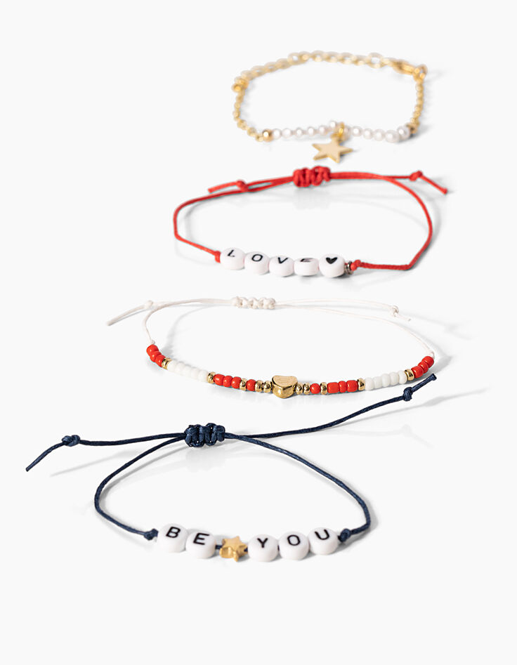 Girls’ slogan and bead bracelets-3